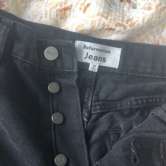reformation black chicago straight jeans - Picture 3 of 3